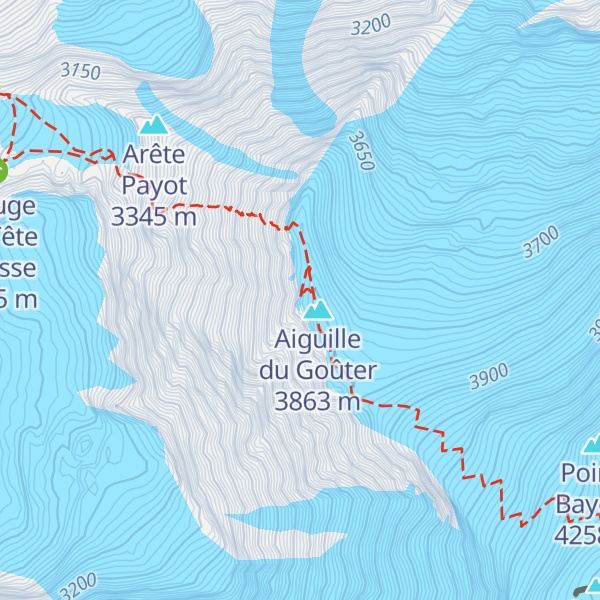 Map of Goûter Refuge