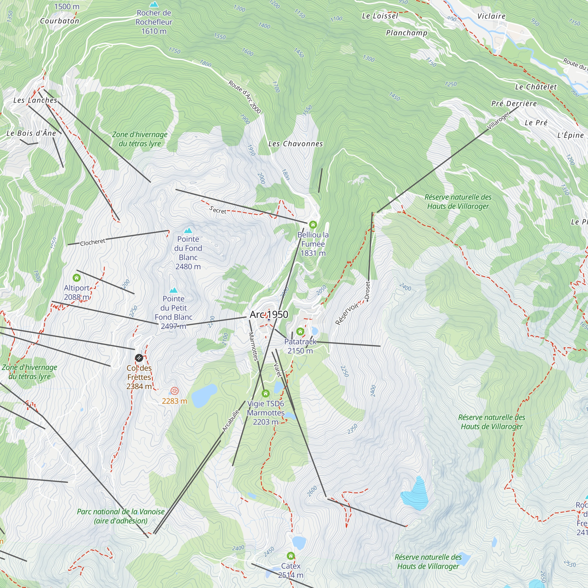 Mont Blanc Hélicoptères map