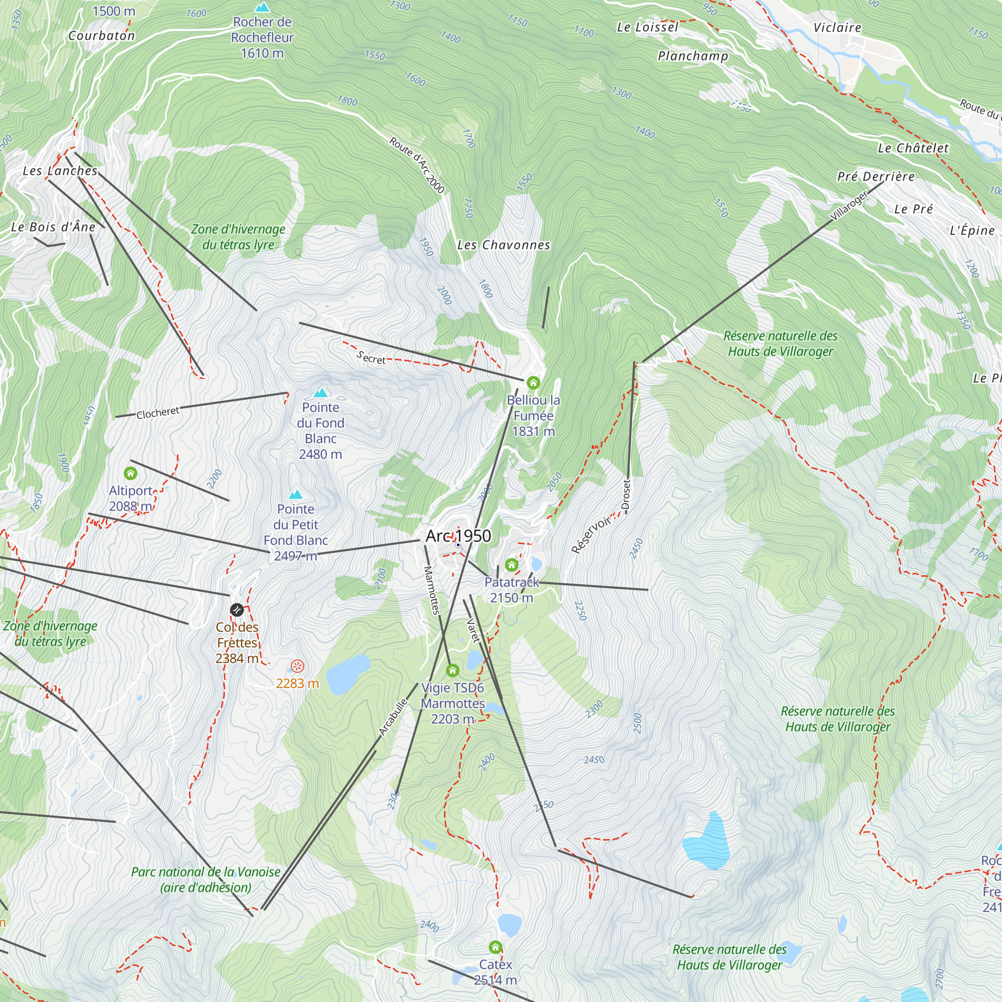 Mont Blanc Hélicoptères map