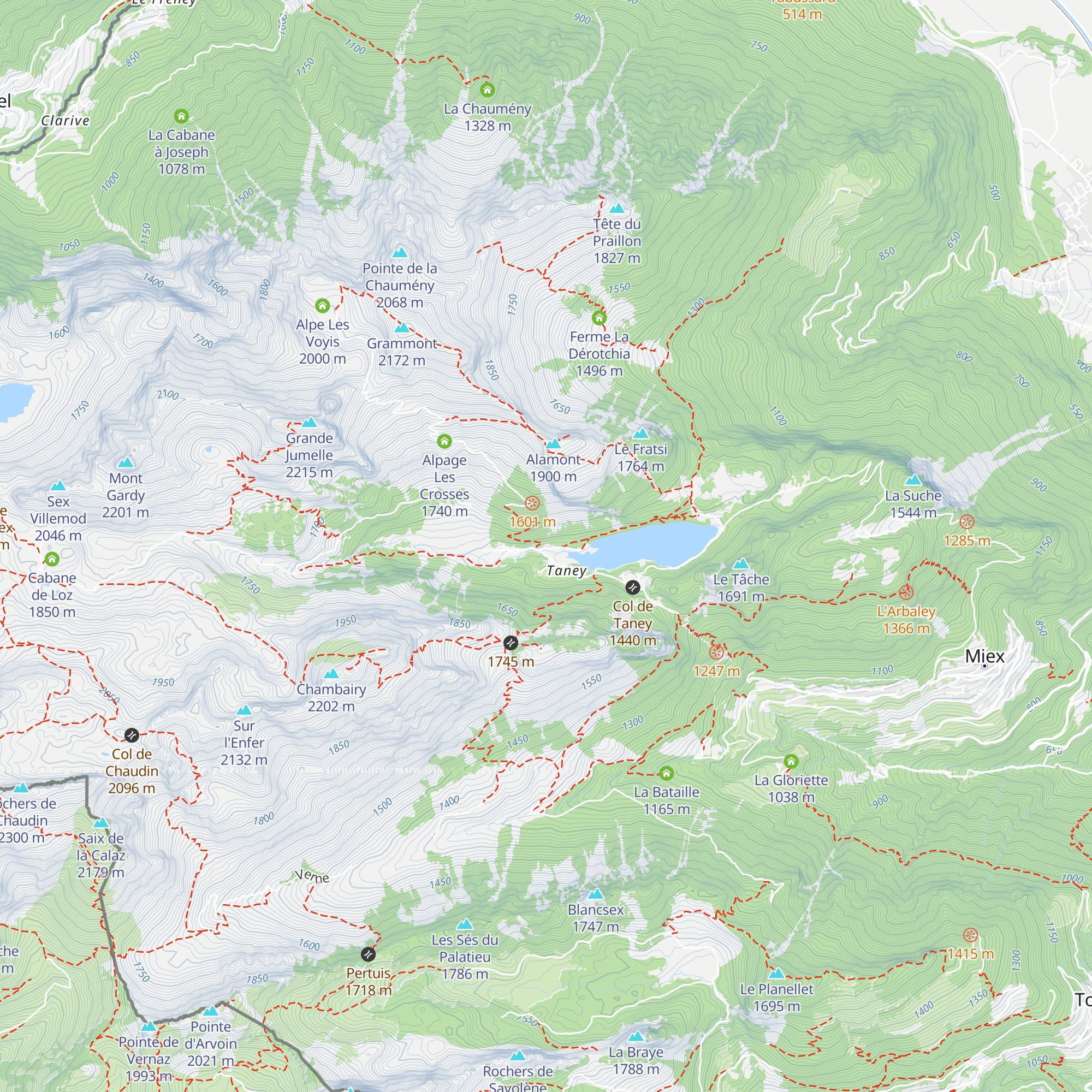 Refuge du Grammont map