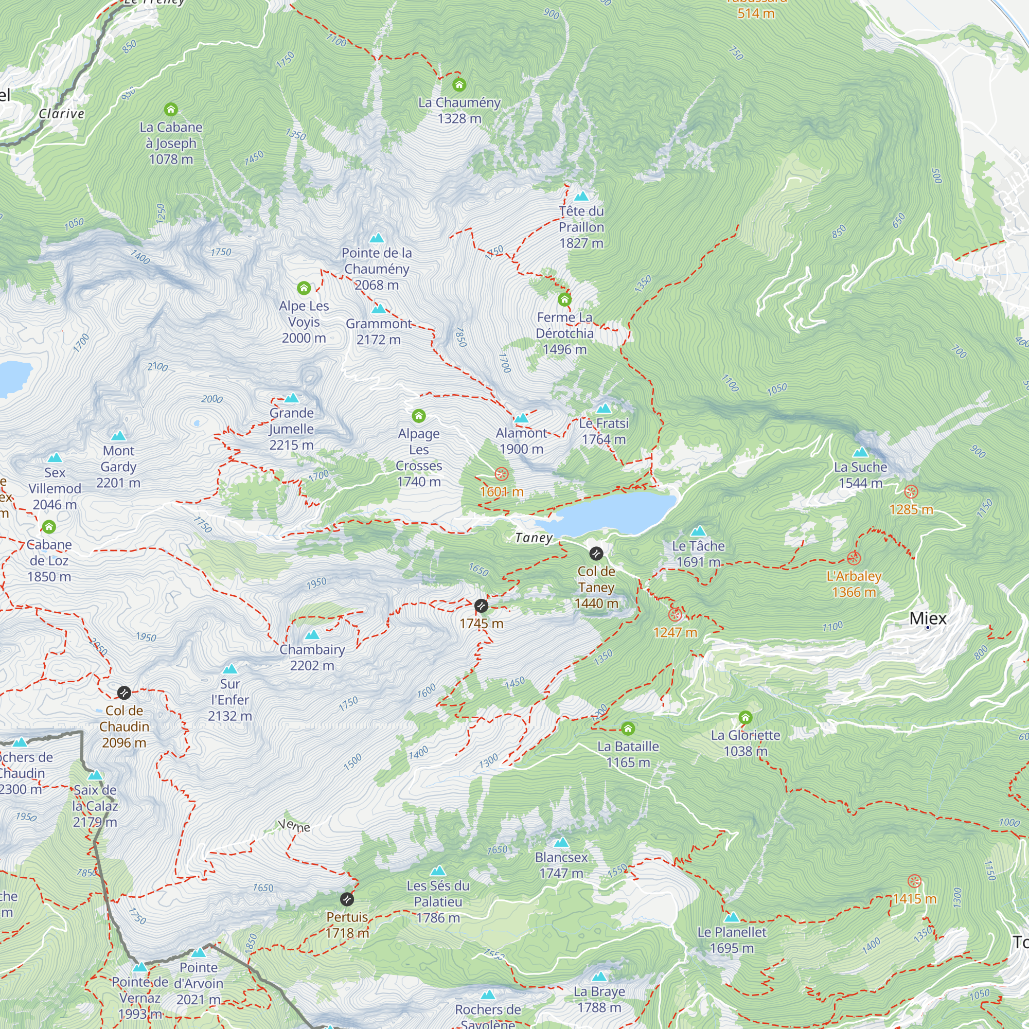 Refuge du Grammont map