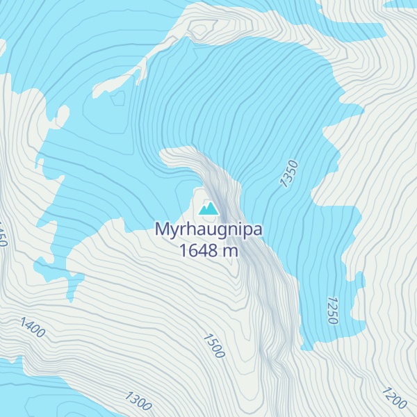 Map of Myrhaugnipa