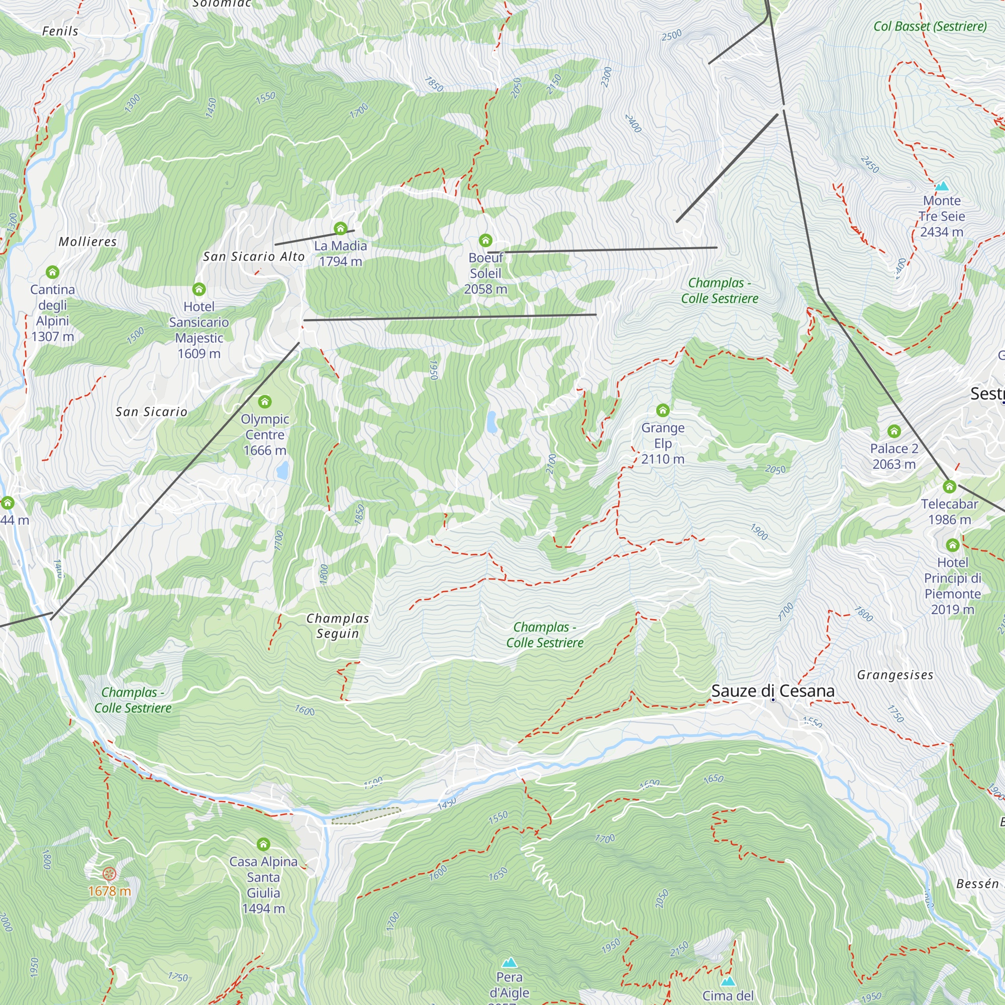 Rifugio Chalmette map