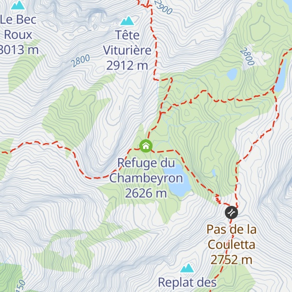 Map of Refuge du Chambeyron