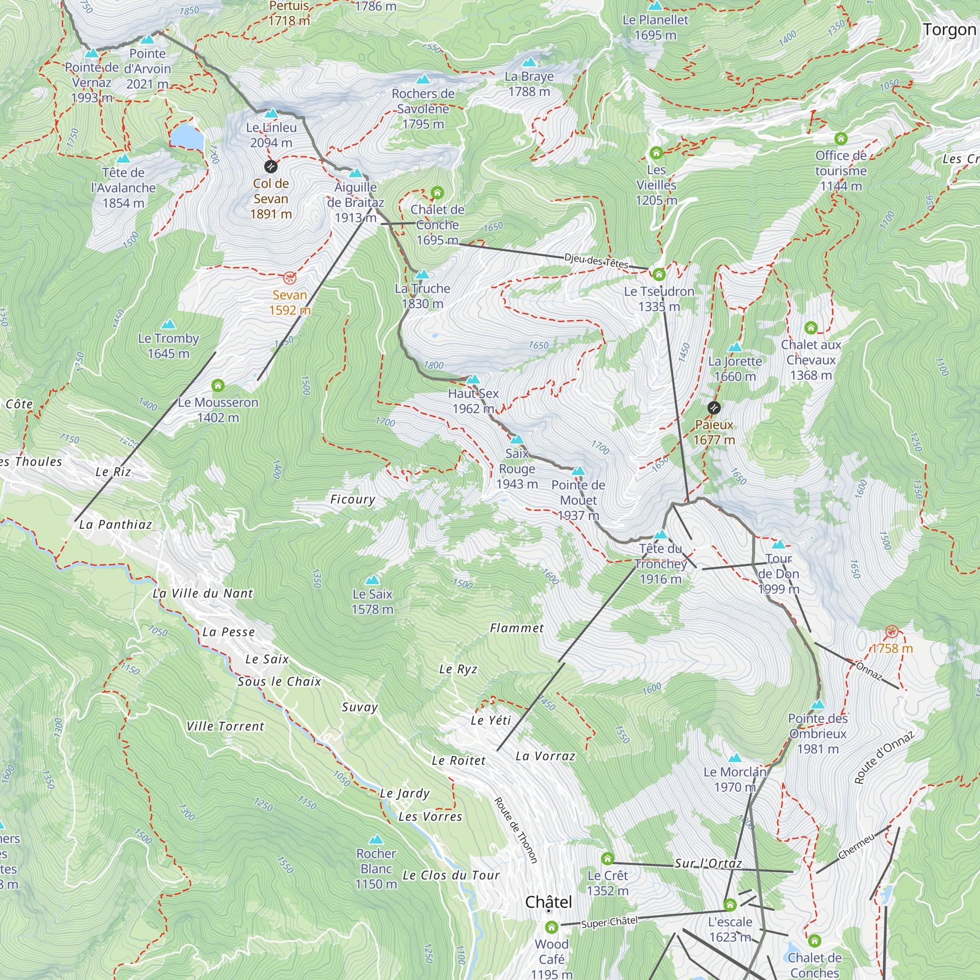 Alpage du Mouet map