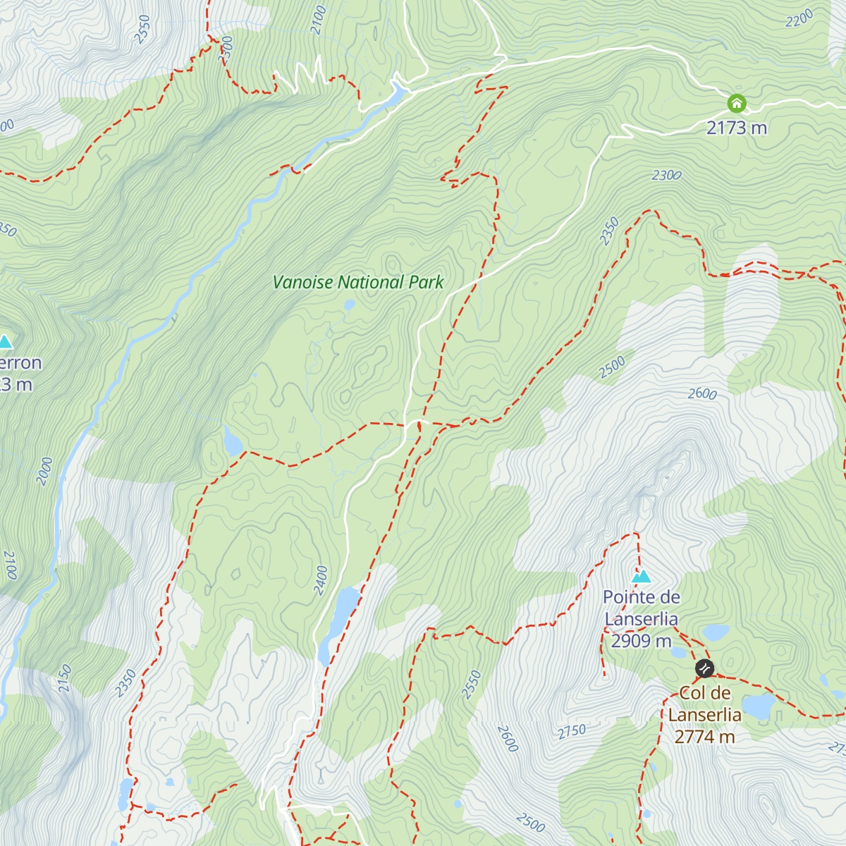 Refuge du Plan du Lac map
