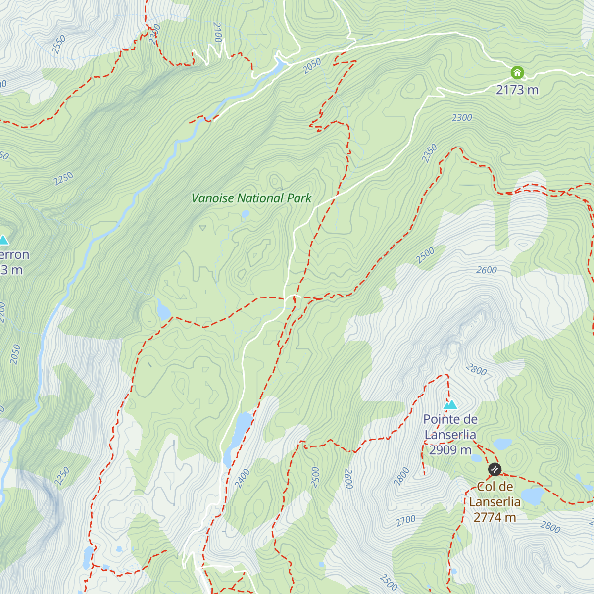 Refuge du Plan du Lac map