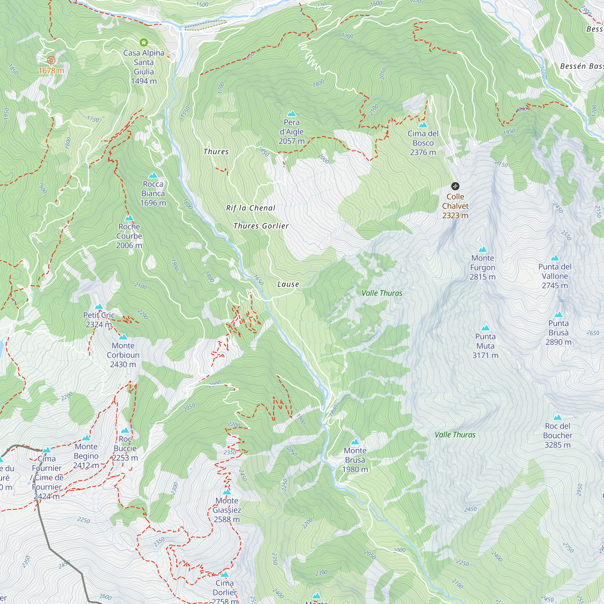 Rifugio Combe d'Imbert map