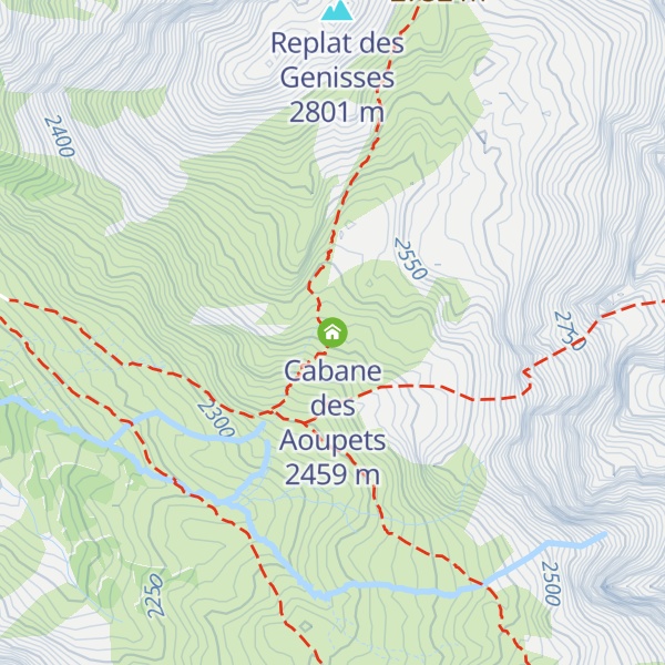 Map of Cabane des Aoupets