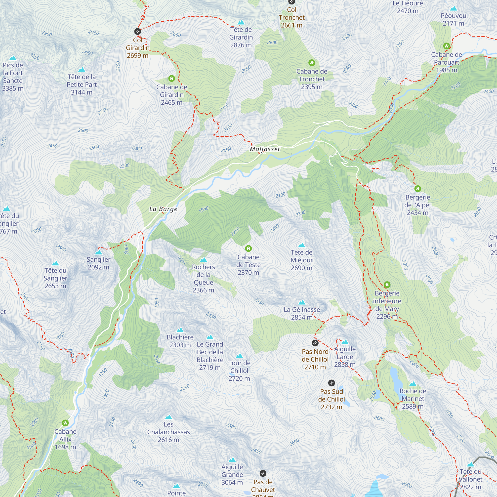 Cabane de Teste map