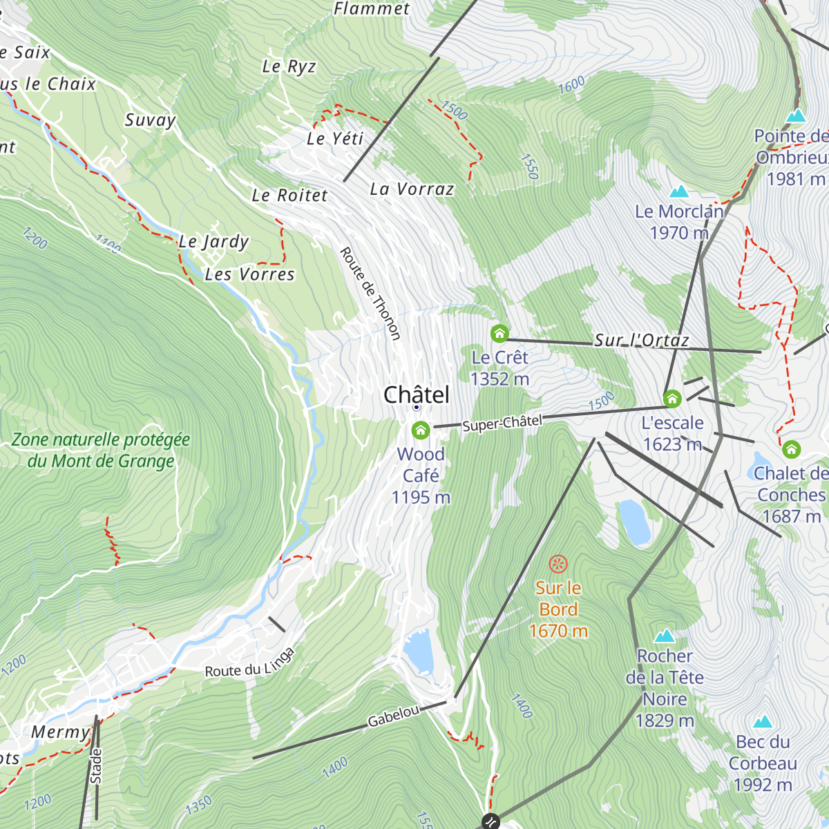 Châtel tourisme map