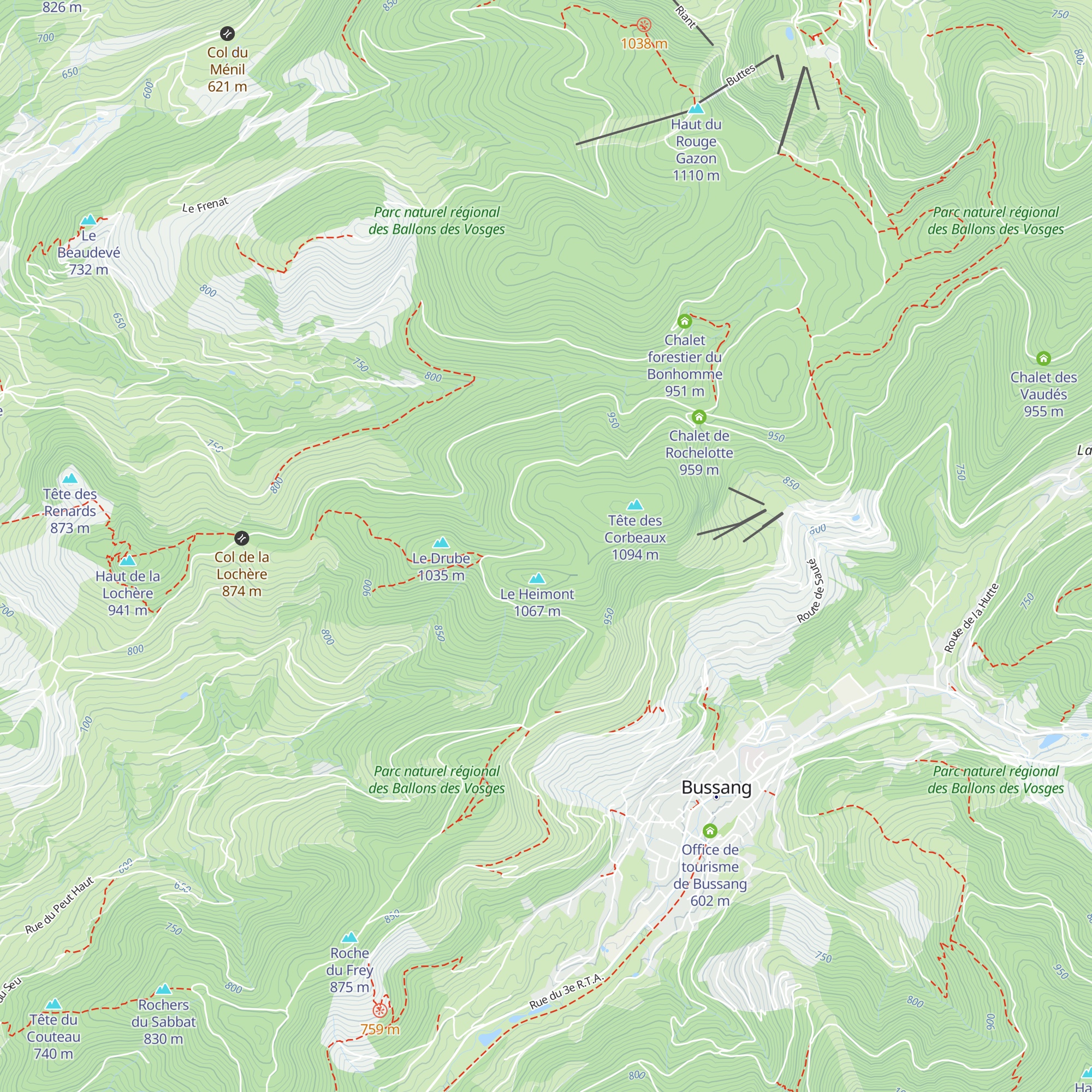 Chalet du Peut Haut map