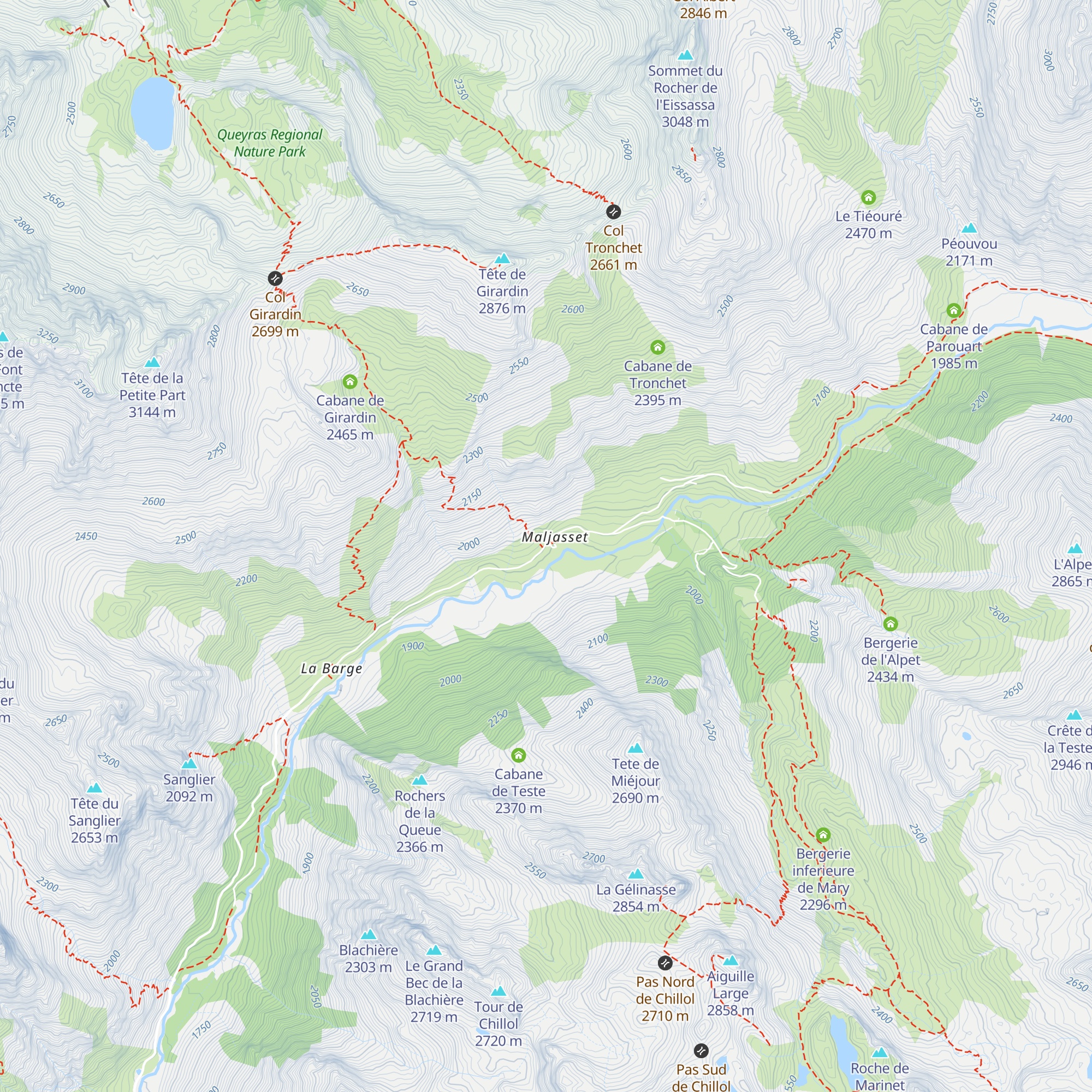 Chalet de Maljasset map