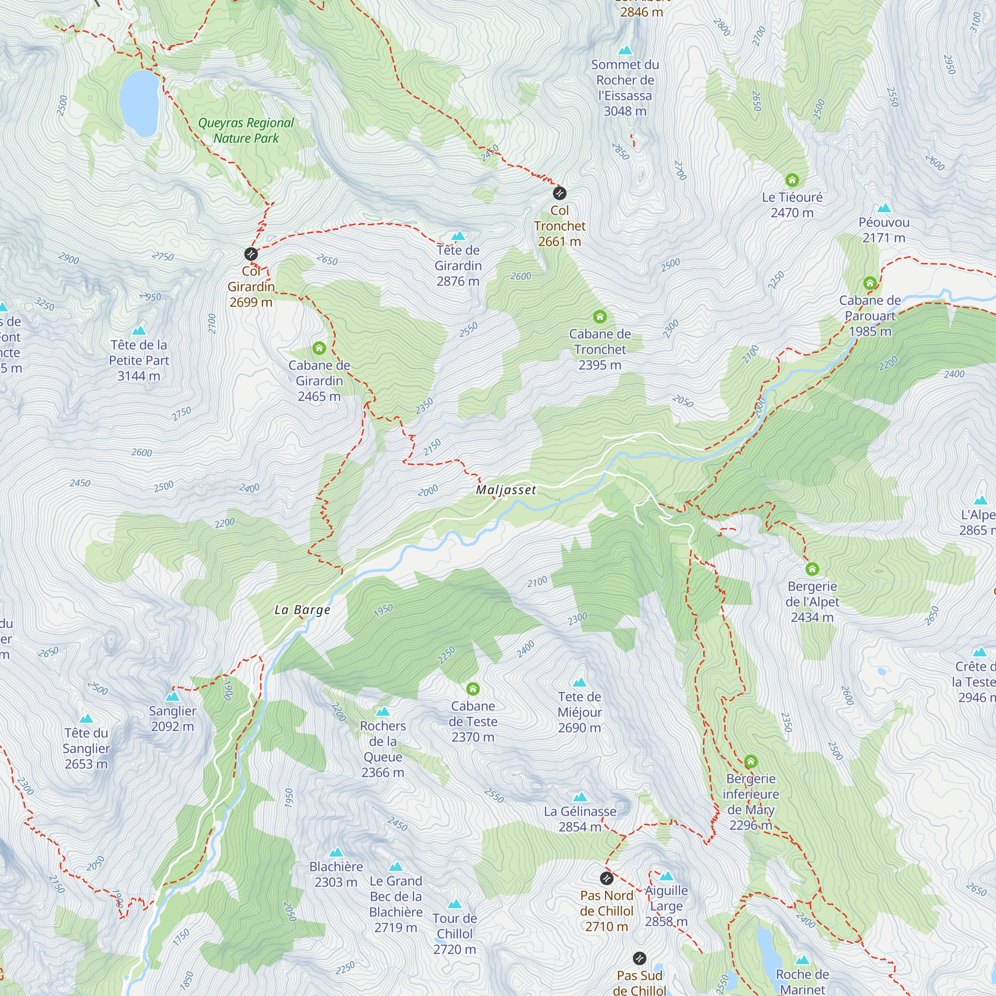 Chalet de Maljasset map