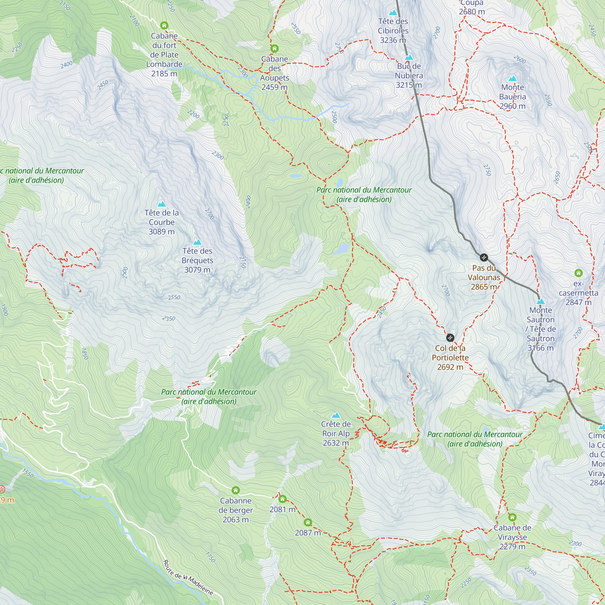 Cabane du Vallonet map