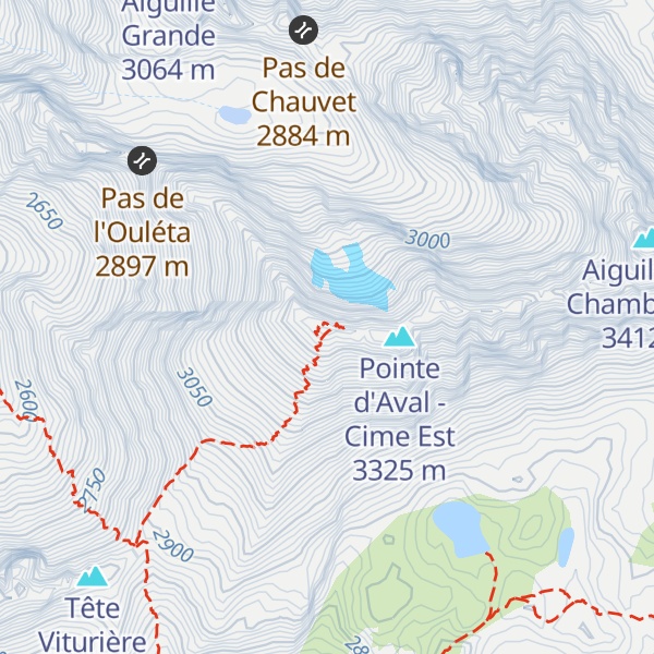 Map of Pointe d'Aval - Cime Ouest