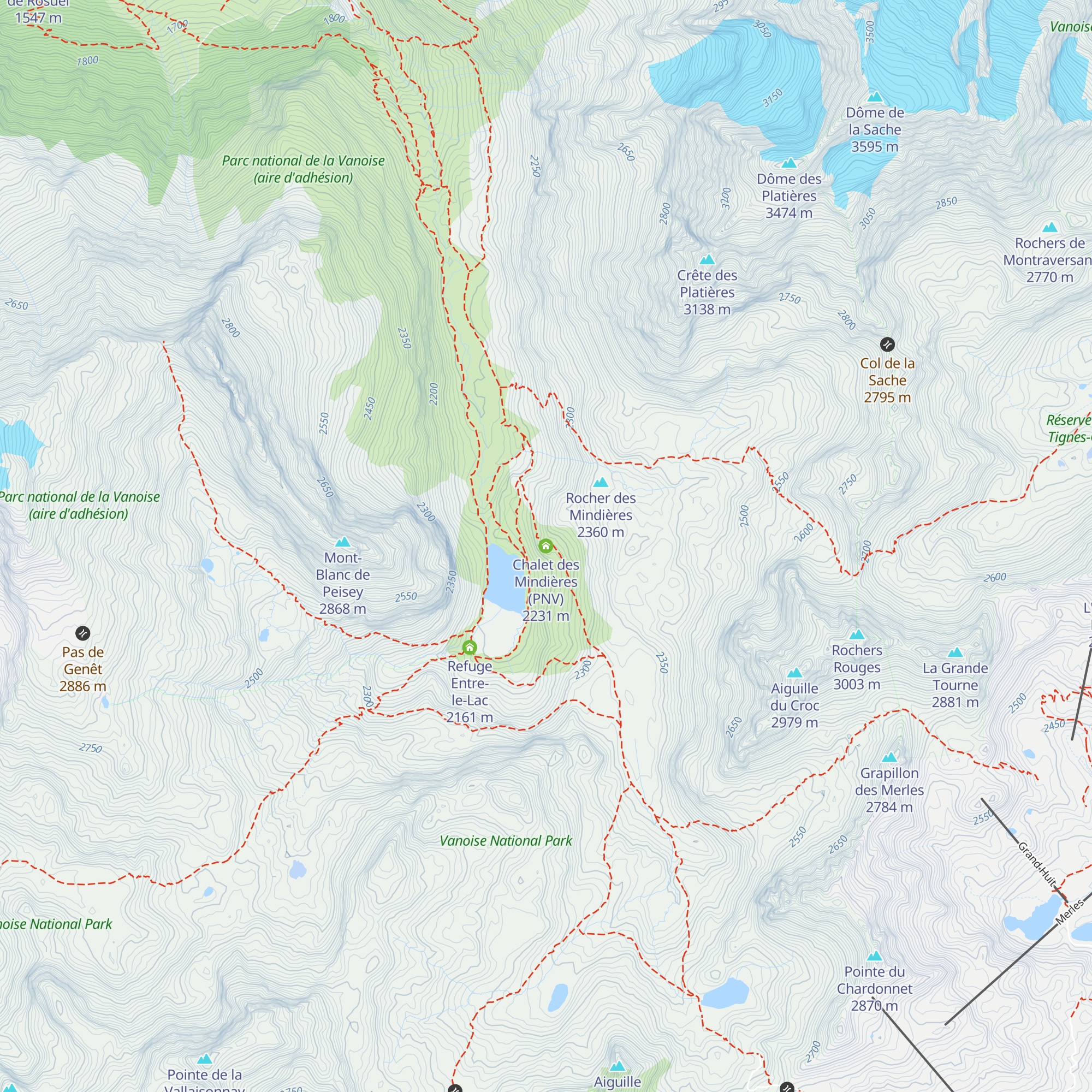 Chalet des Mindières (PNV) map