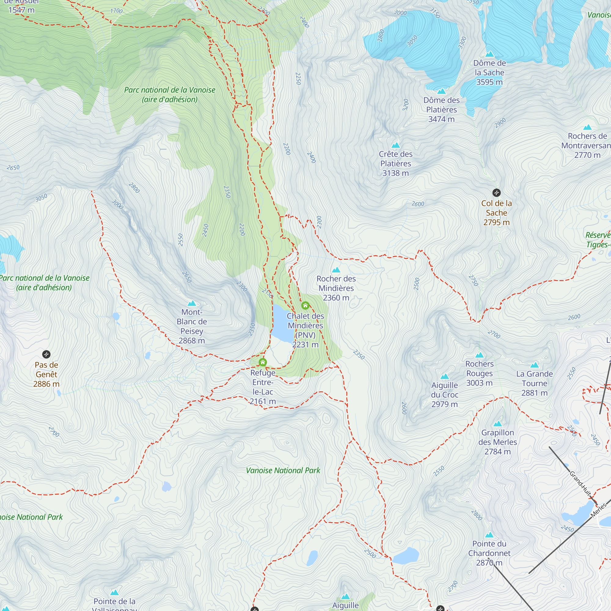 Chalet des Mindières (PNV) map