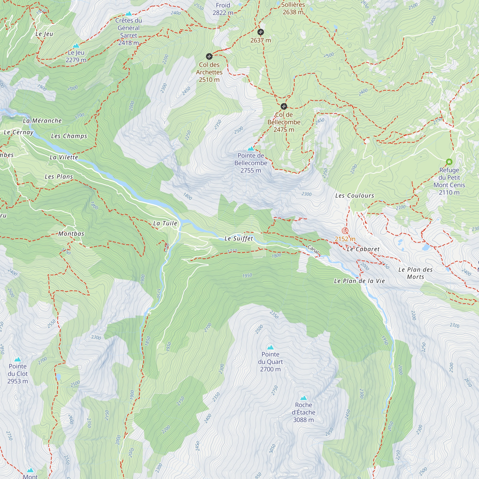 Refuge du Suffet map