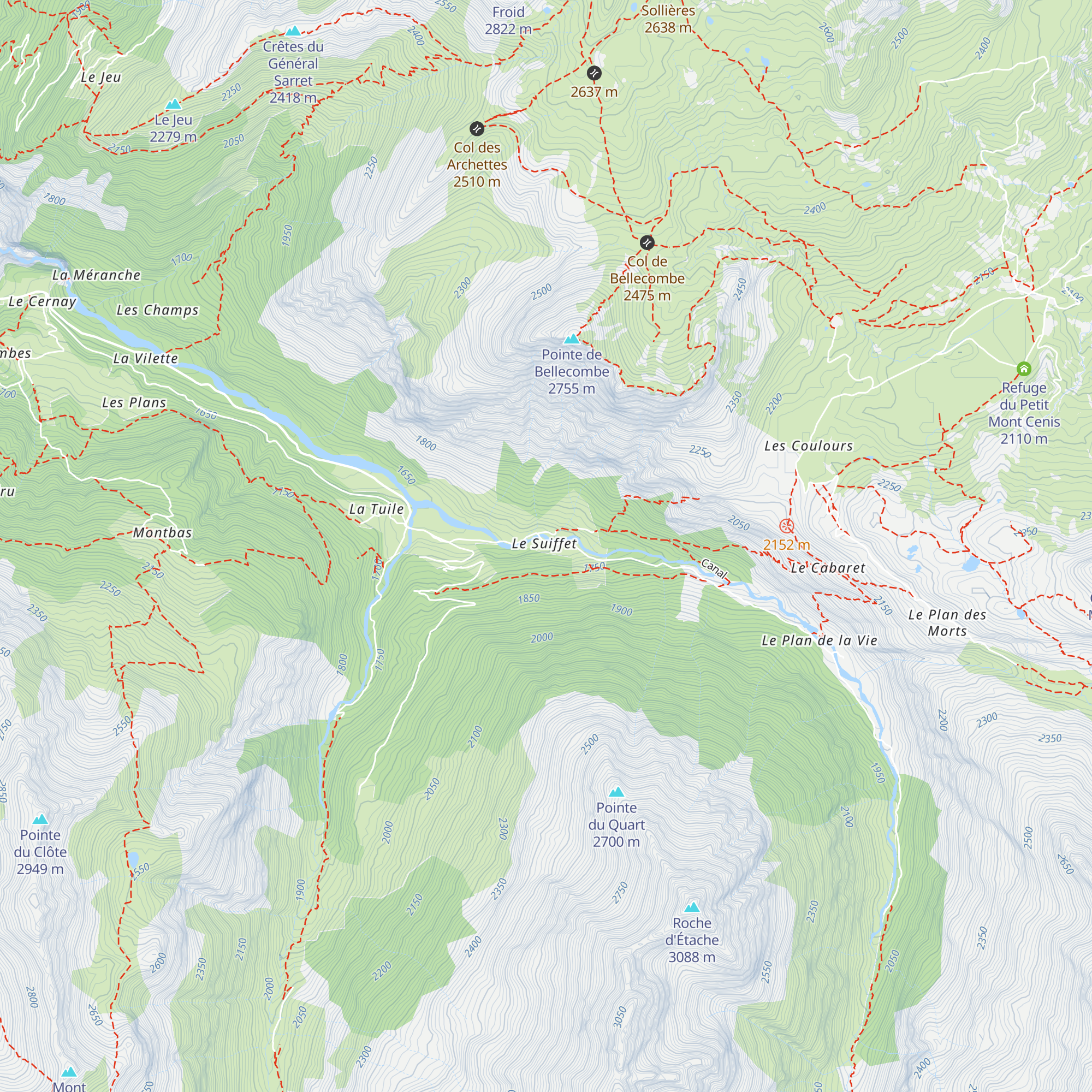 Refuge du Suffet map