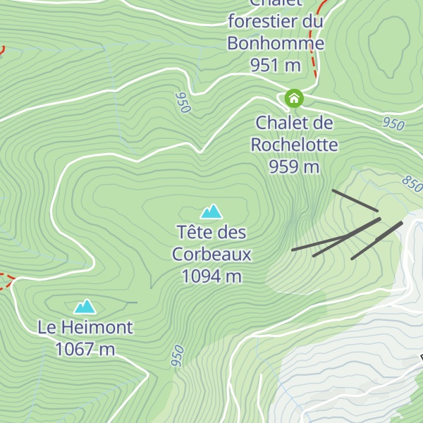 Map of Tête des Corbeaux