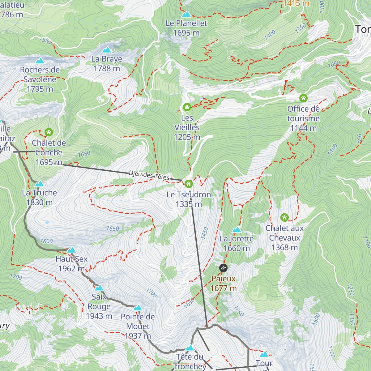 Poste de secours de Torgon map