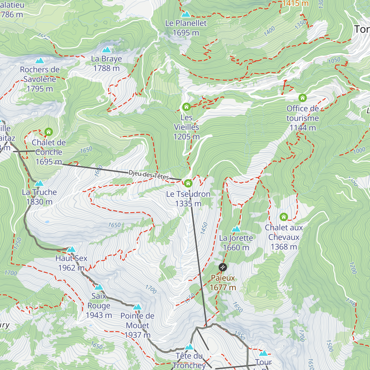 Poste de secours de Torgon map