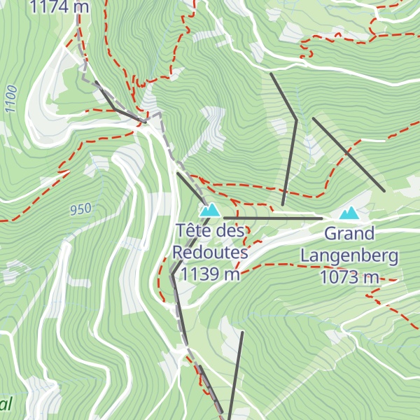Map of Tête des Redoutes