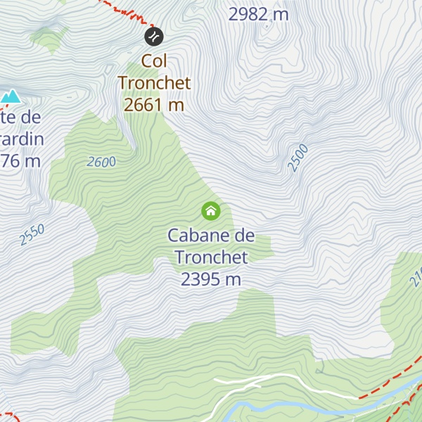 Map of Cabane de Tronchet