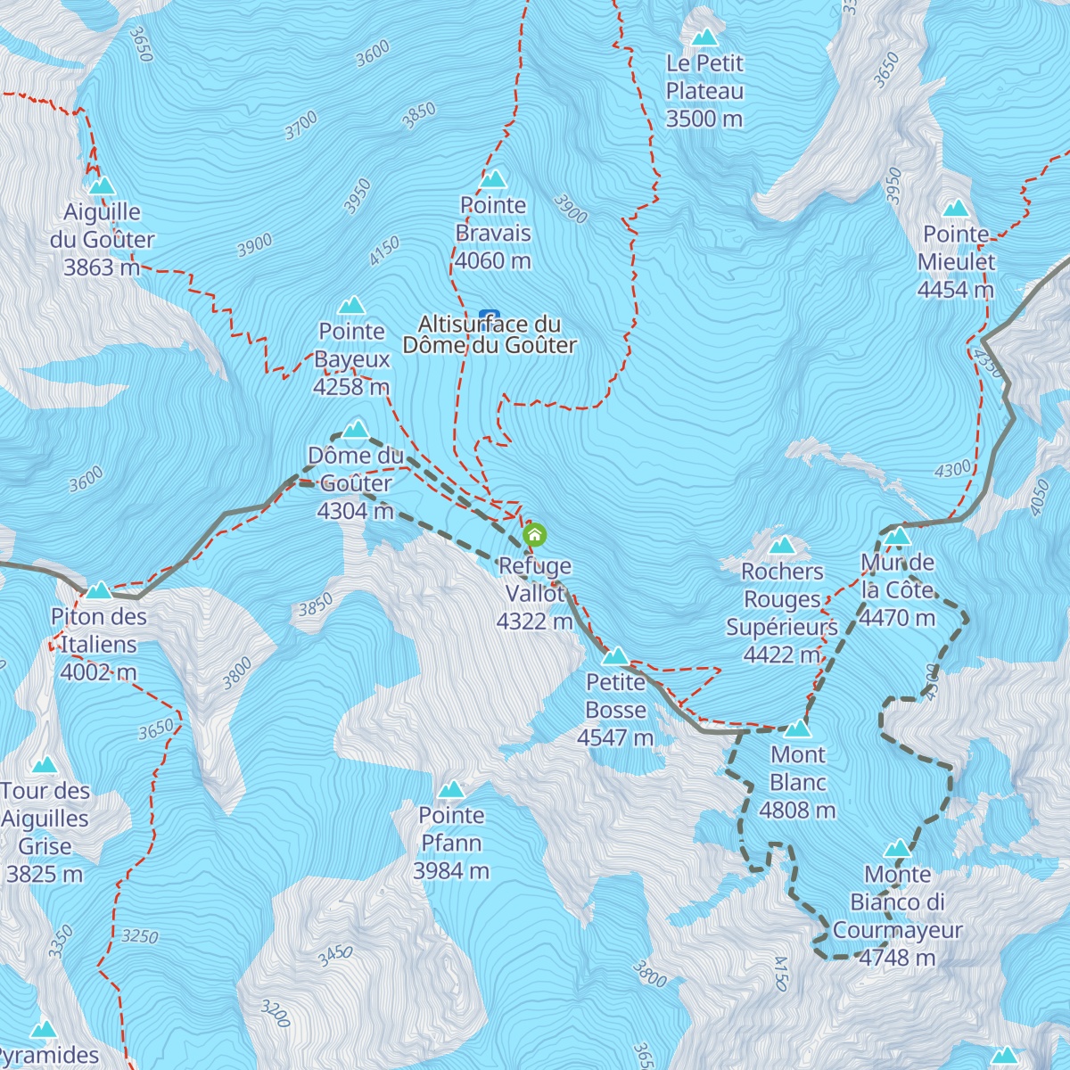 Refuge Vallot map