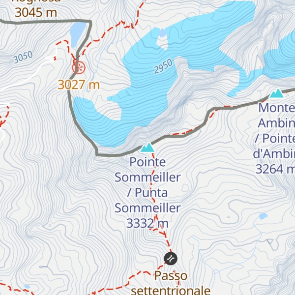 Map of Pointe Sommeiller / Punta Sommeiller