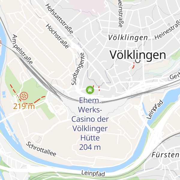 Map of Ehem. Werks-Casino der Völklinger Hütte