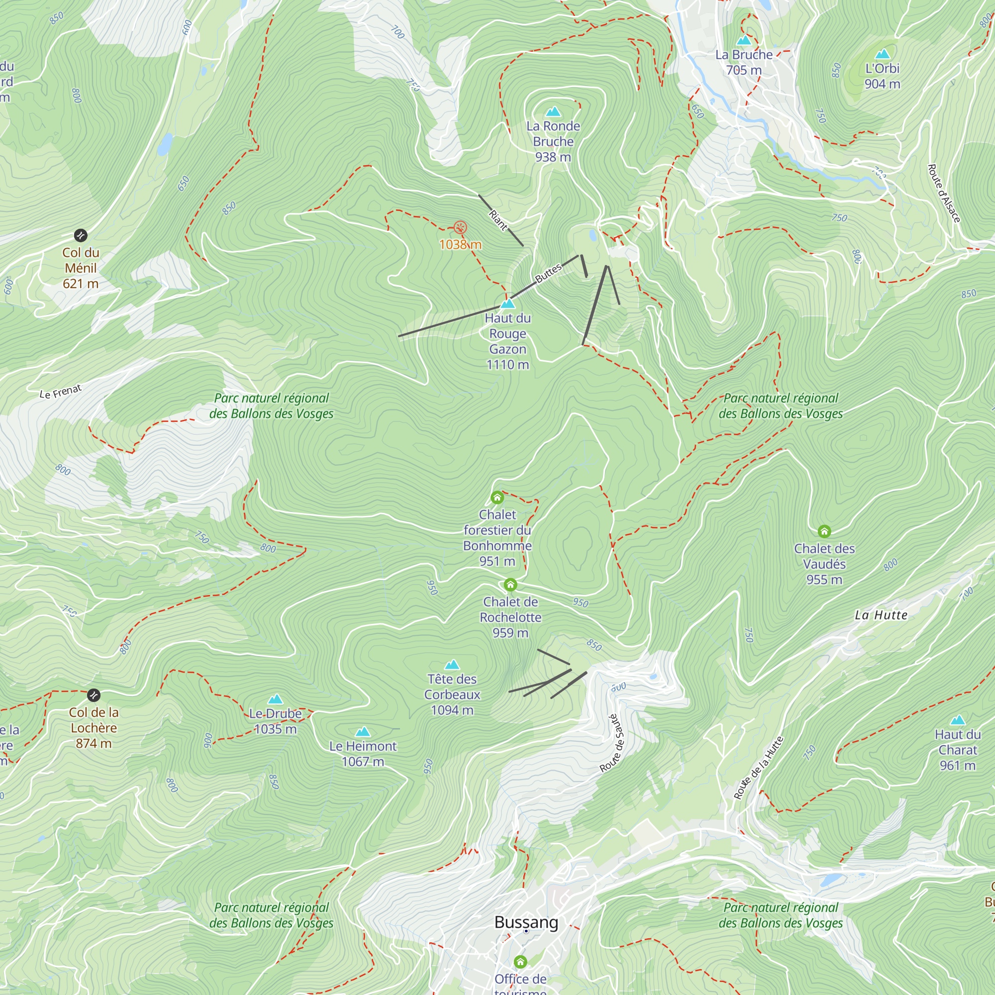 Chalet forestier du Bonhomme map