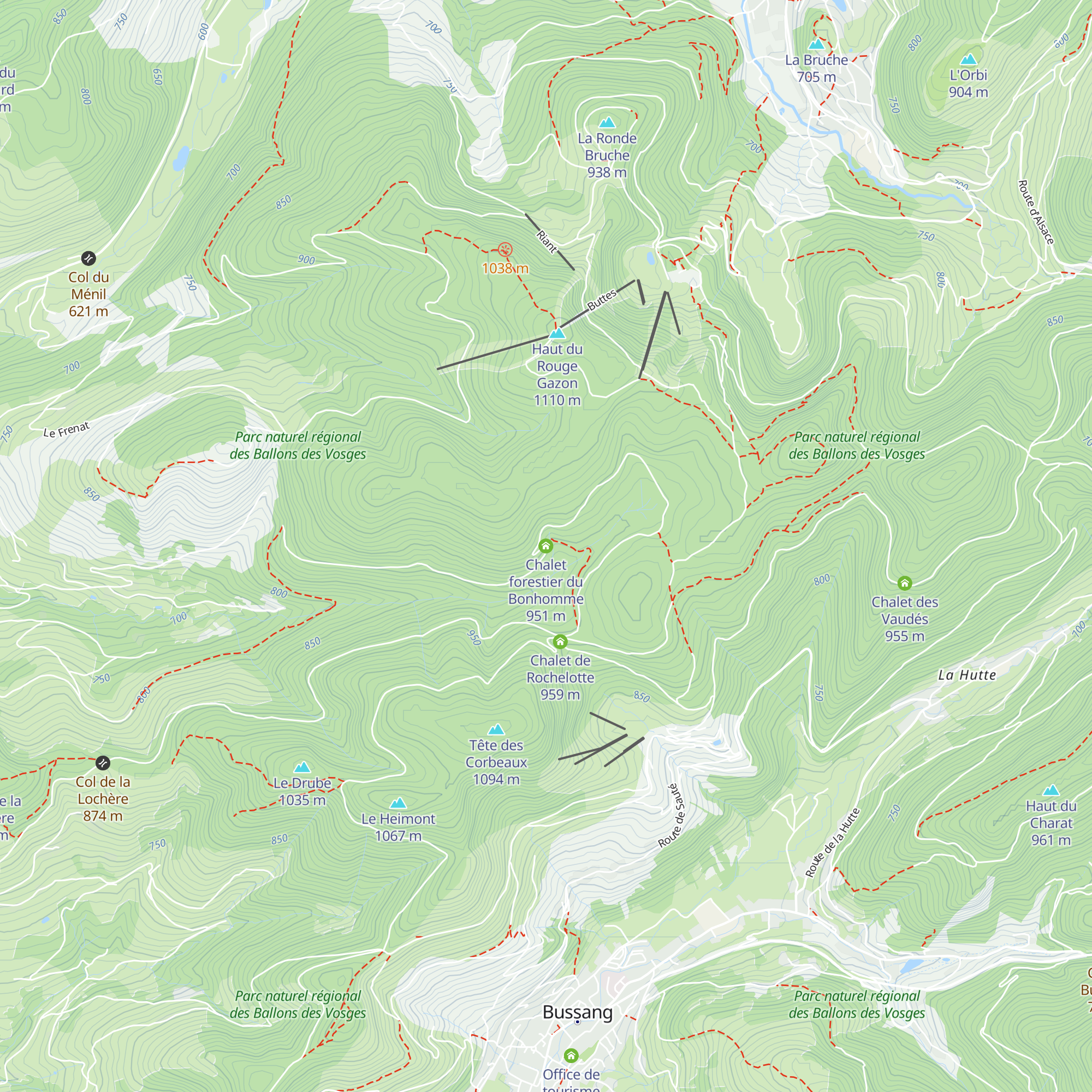 Chalet forestier du Bonhomme map