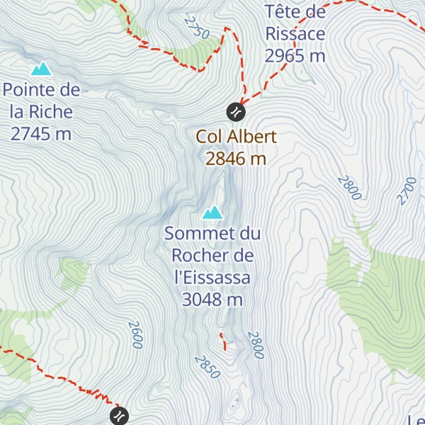 Map of Sommet du Rocher de l'Eissassa