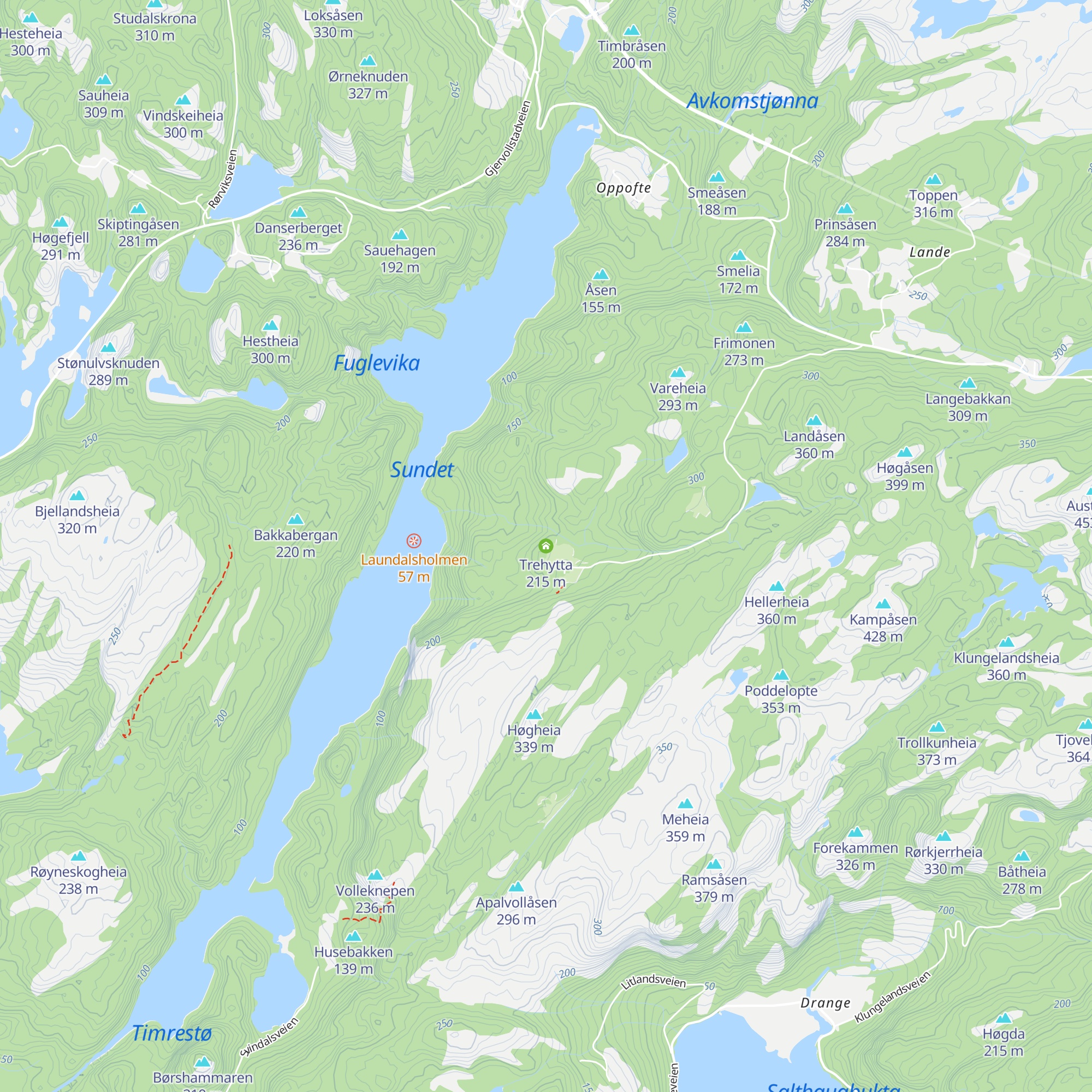 Trehytta map