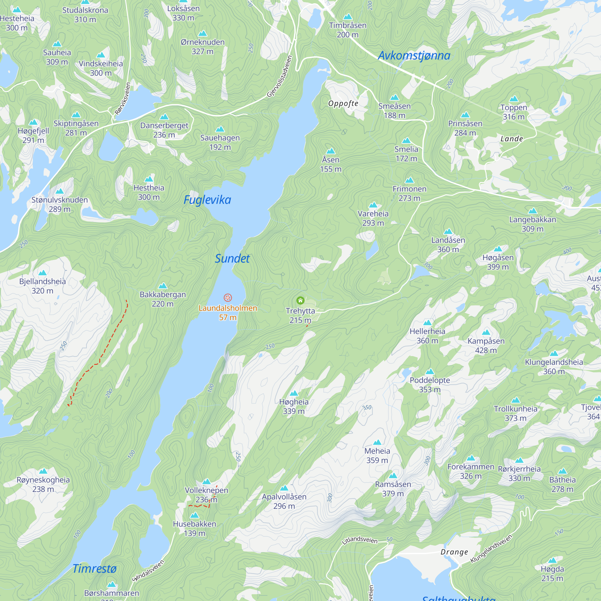 Trehytta map