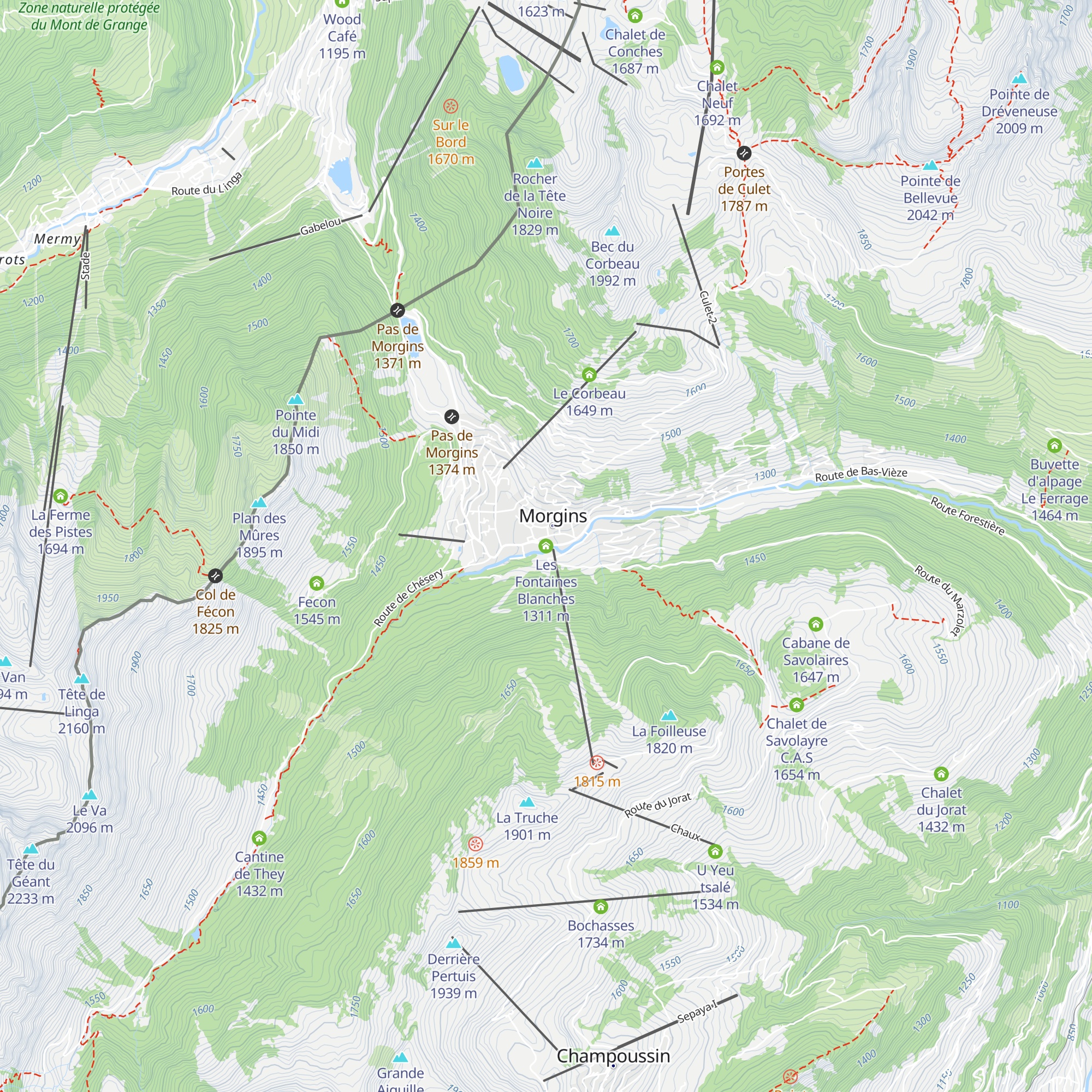 Les Fontaines Blanches map