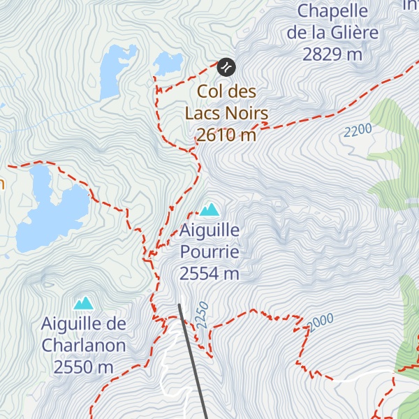 Map of Aiguille Pourrie