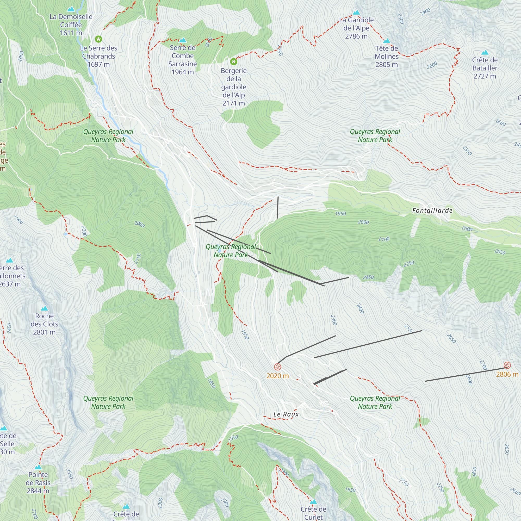 Poste de secours sur pistes map