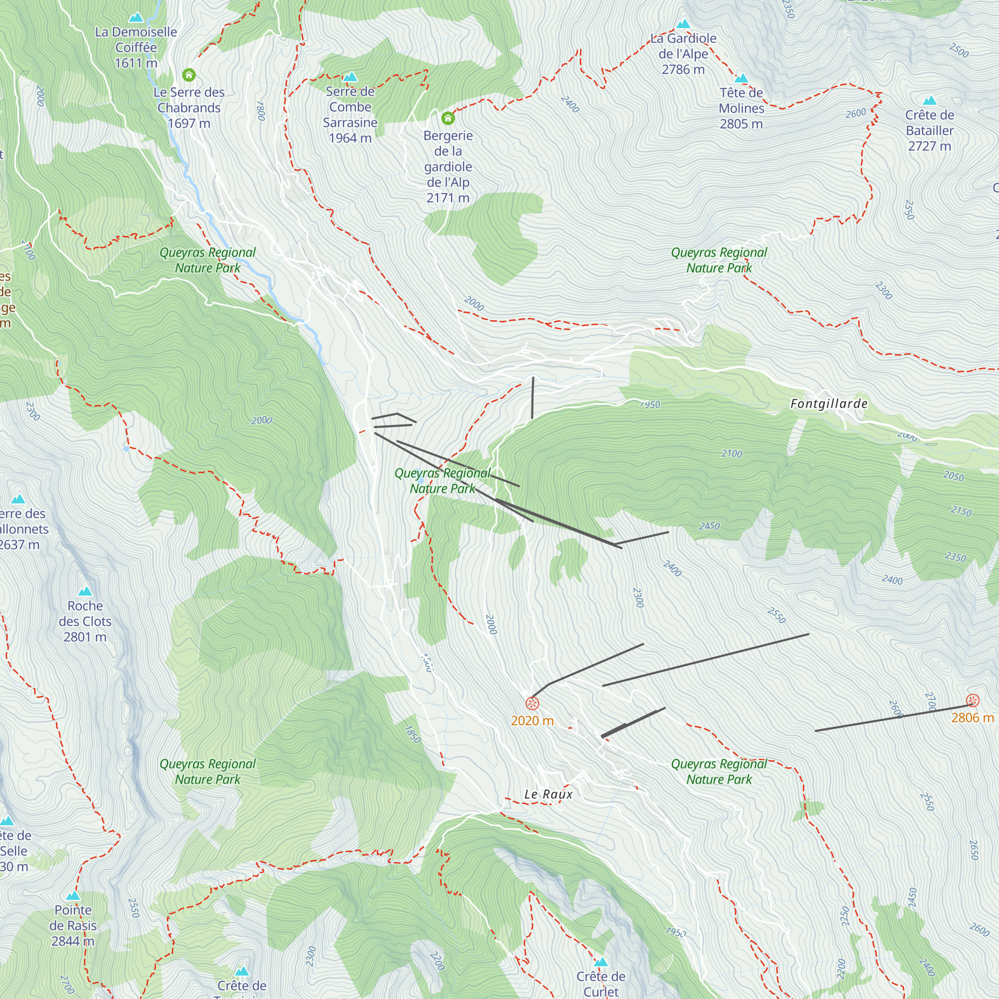 Poste de secours sur pistes map