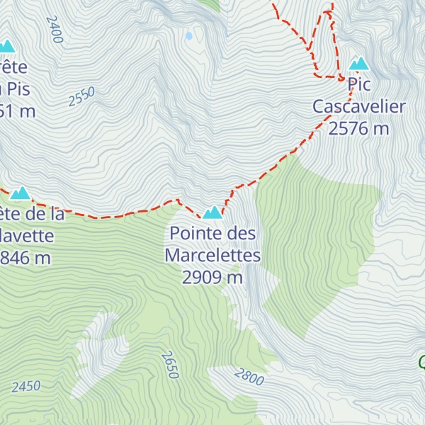 Map of Pointe des Marcelettes