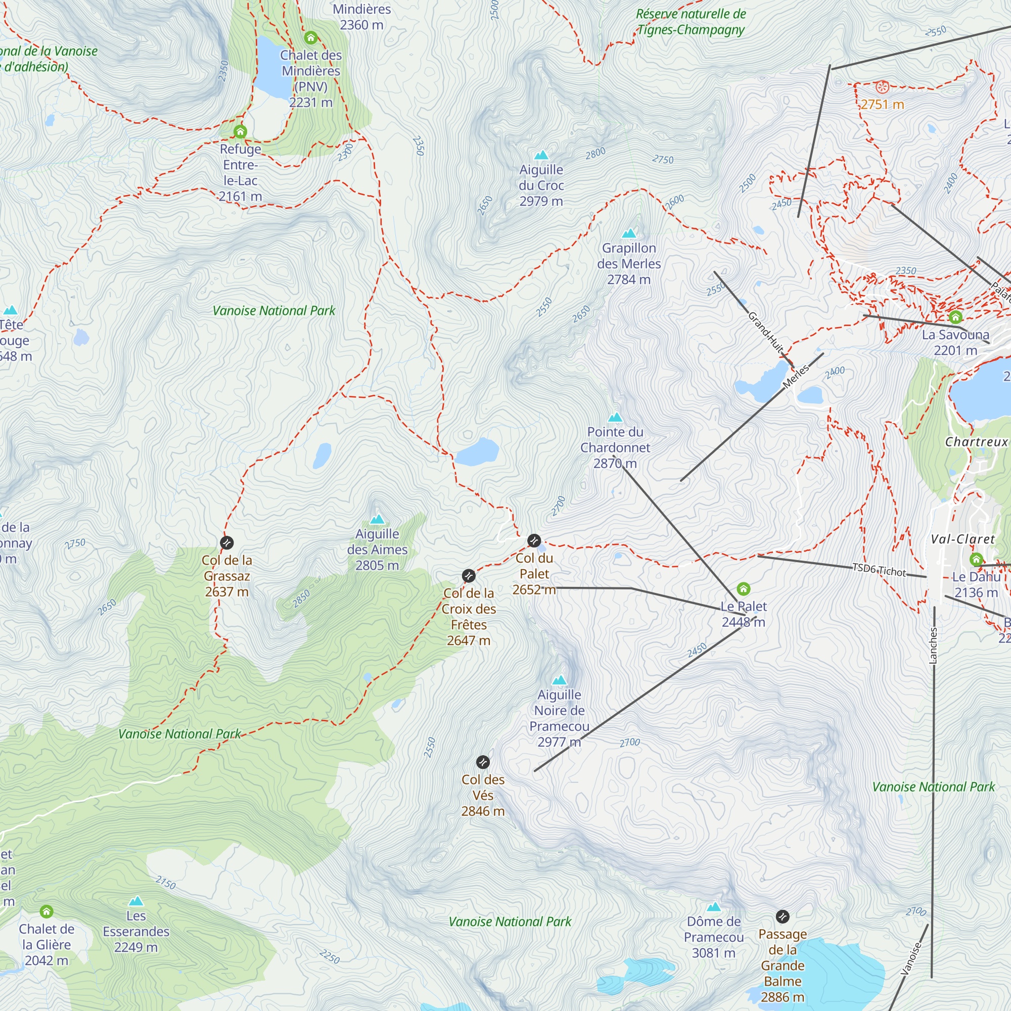 Refuge du Col du Palet map