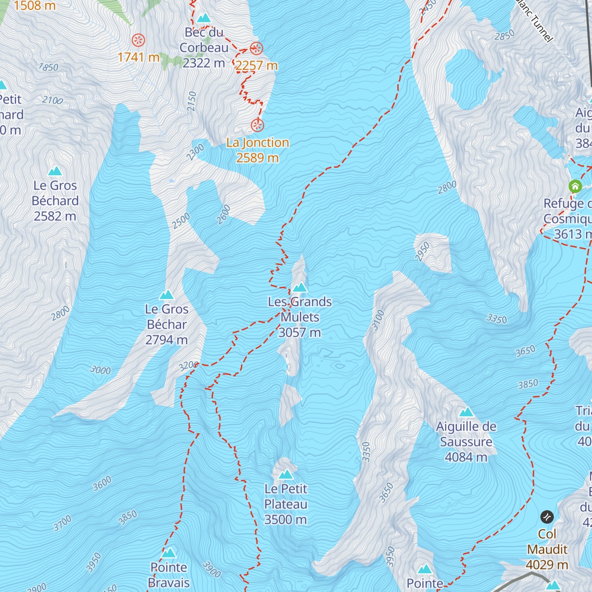 Refuge des Grands Mulets map