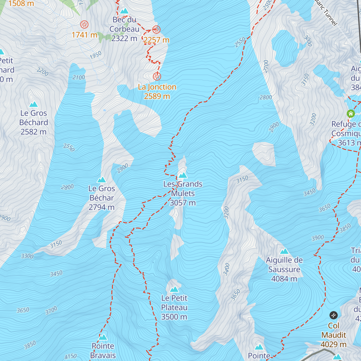 Refuge des Grands Mulets map