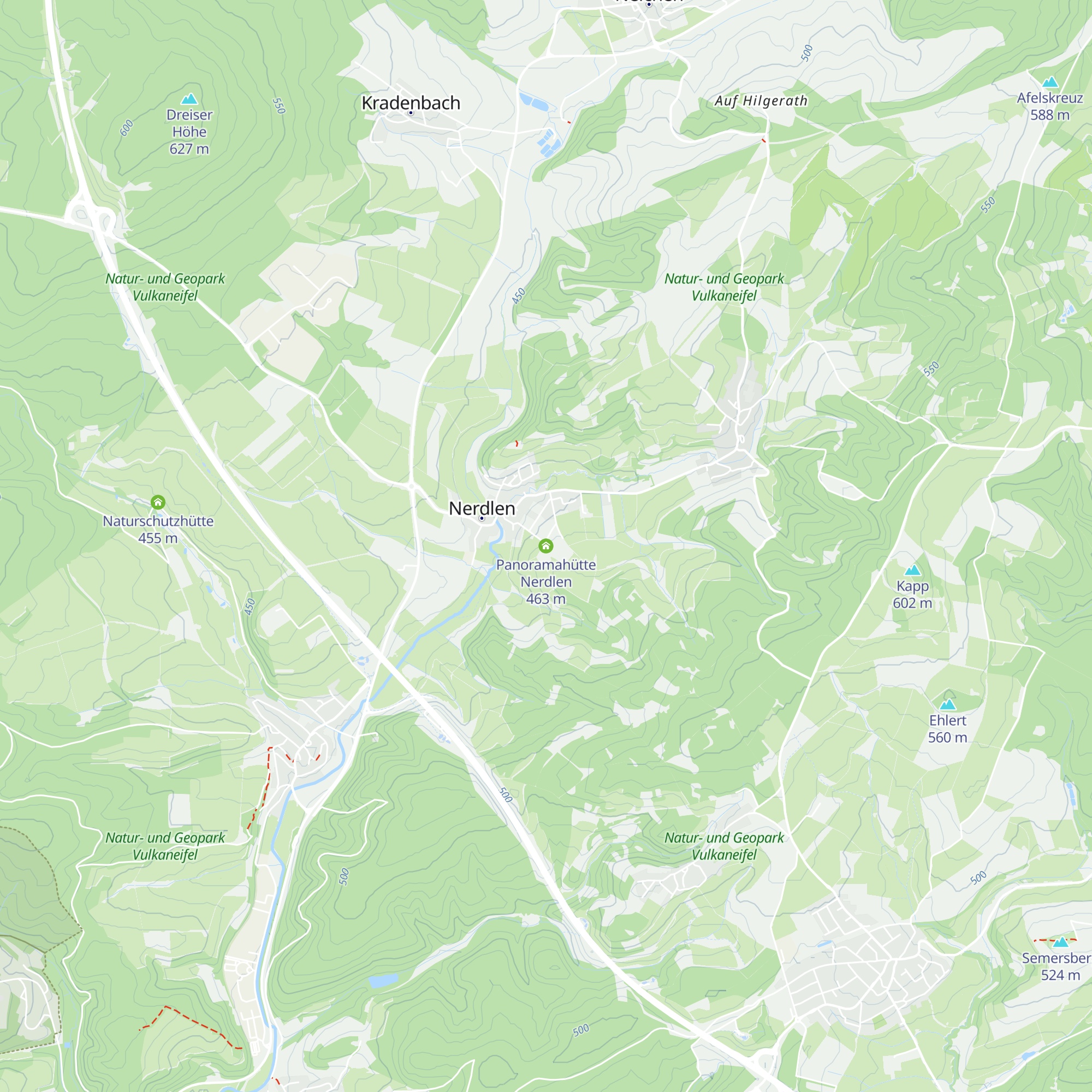 Panoramahütte Nerdlen map