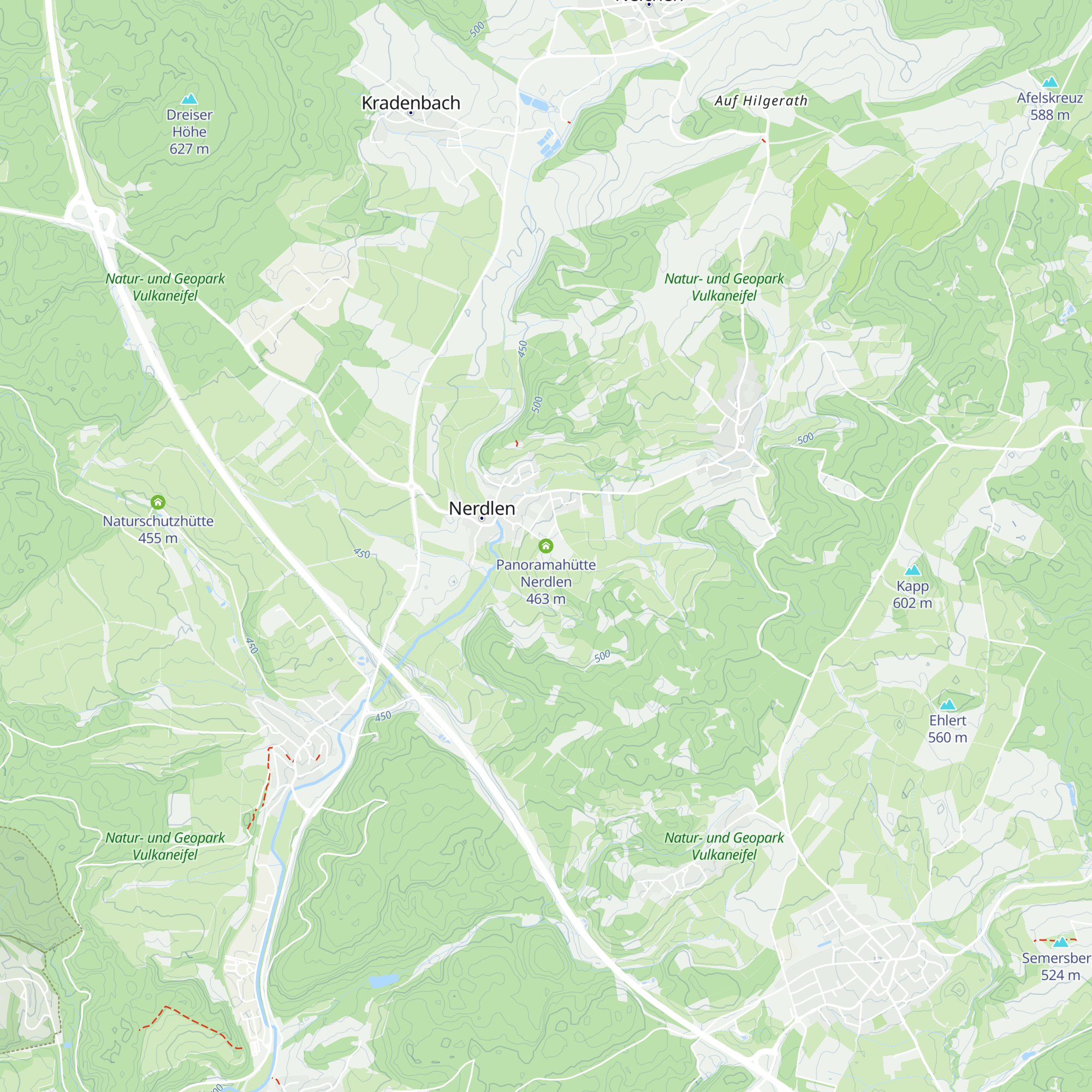 Panoramahütte Nerdlen map