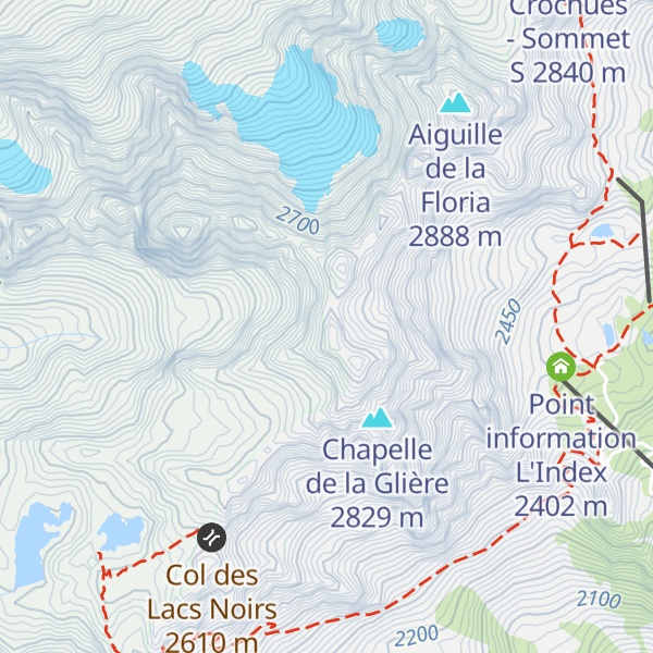 Map of Aiguille Inférieure de la Floria