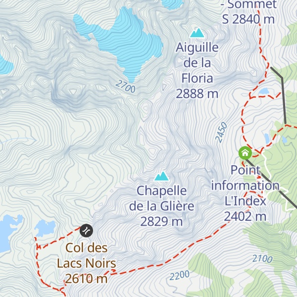 Map of Aiguille de la Glière Sud