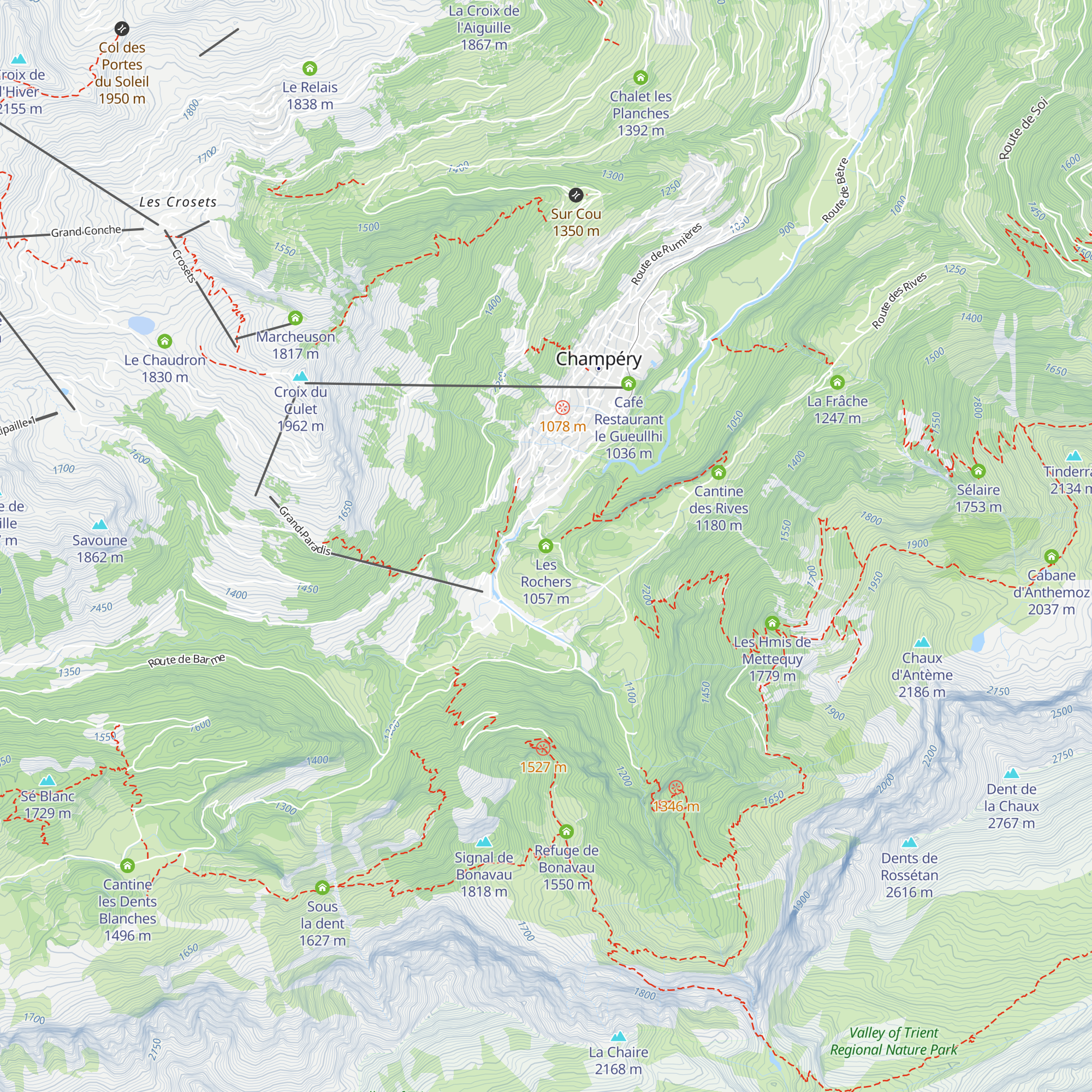 Les Rochers map